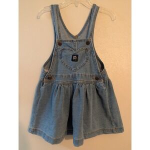 Baby OshKosh B'gosh Denim‎ Heart Jumper Dress 24M Blue Overall Skirt 1M995610